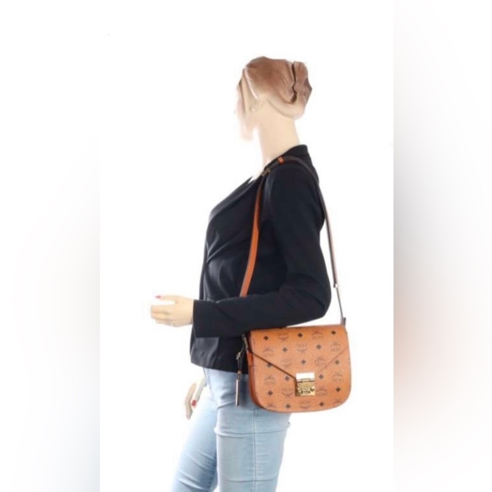 MCM Cognac Visetos Crossbody Bag